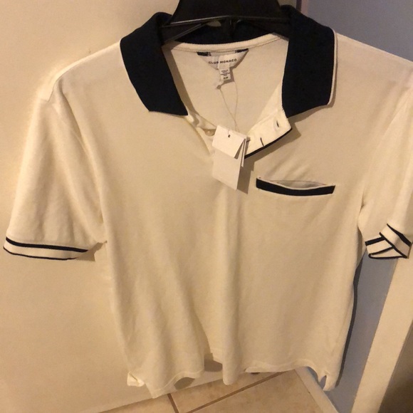 Club Monaco Polo shirt , white/blanc , size S - Picture 2 of 4